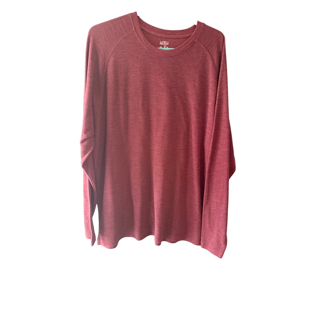 RedHead Brand Co Men Red Slub Knit Long Sleeve Raglan T-Shirt 2XL Thermal